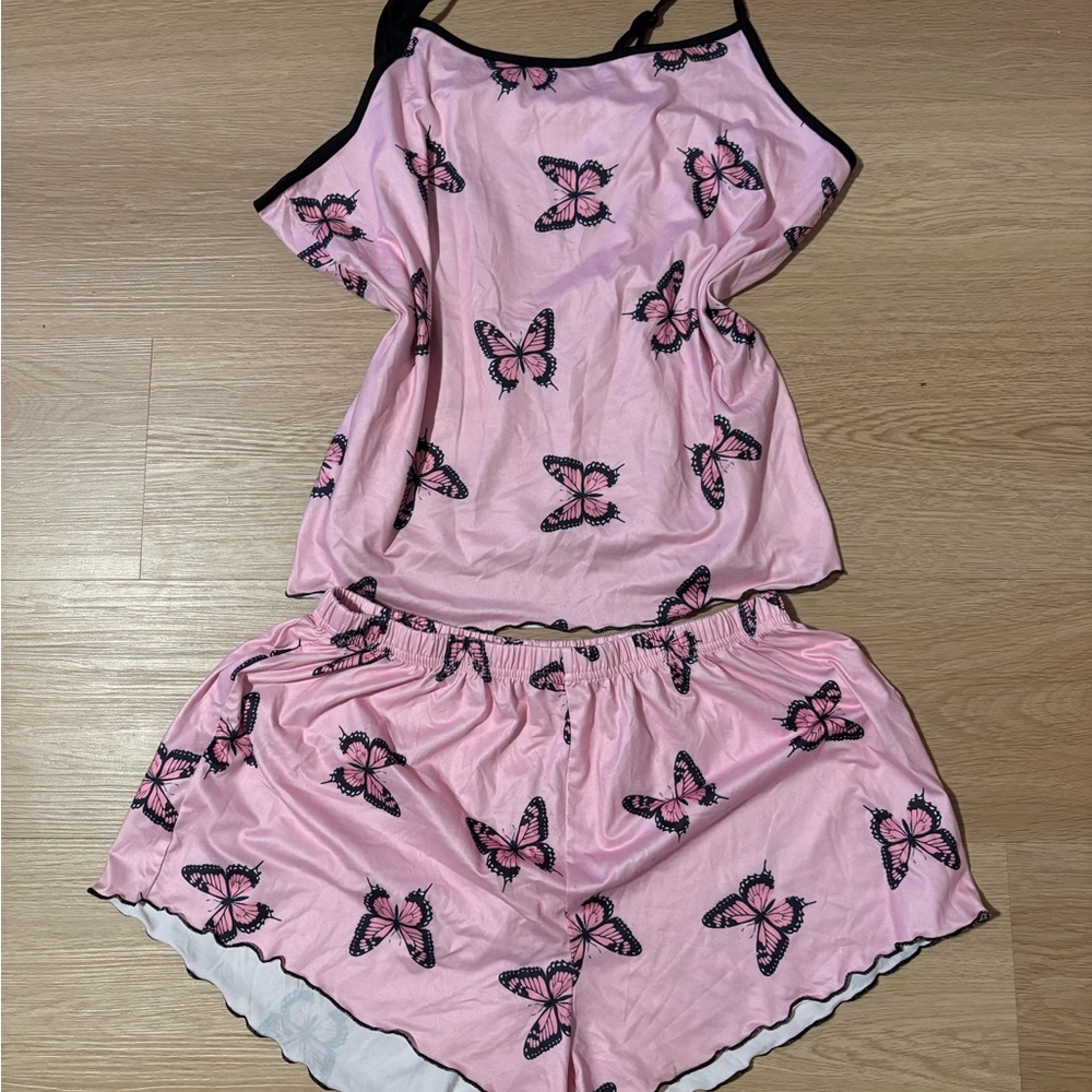 Amazon Pink Butterfly Women's Pajama Set